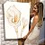 Quadro Decorativo Canvas Flor Copo de Leite Traços Dourados Vertical - Imagem 6