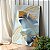 Quadro Decorativo Canvas Composição de Folhas Douradas e Azul Royal III Vertical - Imagem 3