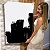 Quadro Decorativo Canvas Composição Abstrata de Traços Pretos Cruzados Vertical - Imagem 7