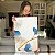 Quadro Decorativo Canvas Folhagens Minimalistas em cores de azul e amarelo III Vertical - Imagem 6
