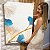 Quadro Decorativo Canvas Folhagens Minimalistas em cores de azul e amarelo III Vertical - Imagem 7