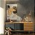 Quadro Decorativo Canvas Composição de Folhas Minimalistas em tons de amarelo e preto Vertical - Imagem 2