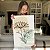 Quadro Decorativo Canvas Floral com Flor Minimalista e pequenas folhas Vertical - Imagem 6