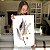 Quadro Decorativo Canvas Composição Abstrata de Folhas em Pinceladas e Traços Dourados Vertical - Imagem 6