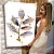 Quadro Decorativo Canvas Composição Abstrata de Folhas em Pinceladas e Traços Dourados IV Vertical - Imagem 7