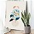 Quadro Decorativo Canvas Flores Abstratas com detalhes Geométricos Vertical - Imagem 4