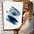 Quadro Decorativo Canvas Composição Abstrata de Pinceladas na Cor Preta e Azul Vertical - Imagem 7