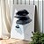 Quadro Decorativo Canvas Composição Abstrata de Pinceladas na Cor Preta e Azul Claro Vertical - Imagem 2