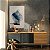 Quadro Decorativo Canvas Composição Abstrata em Cores Cinza e Azul Vertical - Imagem 2