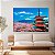 Quadro Decorativo Canvas Paisagem Construção Japonesa Com Árvore Cerejeira I Horizontal - Imagem 3