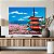 Quadro Decorativo Canvas Paisagem Construção Japonesa Com Árvore Cerejeira I Horizontal - Imagem 4