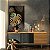 Quadro Decorativo Canvas Folhagens Costela de Adão Dourada em Fundo Escuro Vertical - Imagem 2