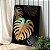 Quadro Decorativo Canvas Folhagens Costela de Adão Dourada em Fundo Escuro Vertical - Imagem 3