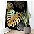 Quadro Decorativo Canvas Folhagens Costela de Adão Dourada em Fundo Escuro Vertical - Imagem 5
