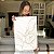 Quadro Decorativo Canvas Floral Traços da Flor em Dourado com Fundo Branco Vertical - Imagem 6