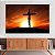 Quadro Decorativo Canvas Religioso Jesus Cristo na Cruz ao Pôr do Sol Horizontal - Imagem 2