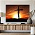 Quadro Decorativo Canvas Religioso Jesus Cristo na Cruz ao Pôr do Sol Horizontal - Imagem 4