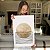 Quadro Decorativo Canvas Composição Abstrata de Forma Circular Bege com Linhas Horizontais Pretas Vertical - Imagem 6