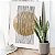 Quadro Decorativo Canvas Composição Abstrata de Forma Circular Bege com Linhas Verticais Pretas Vertical - Imagem 2