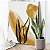 Quadro Decorativo Canvas Composição Abstrata Moderna de Folhas Pinceladas nas Cores Douradas I Vertical - Imagem 3