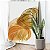 Quadro Decorativo Canvas Composição Abstrata Moderna de Folhas Pinceladas nas Cores Douradas IV Vertical - Imagem 2