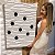 Quadro Decorativo Canvas Composição Abstrata Moderna Circunferências Preta em Malha de Linhas Horizontais Vertical - Imagem 7
