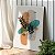 Quadro Decorativo Canvas Ramos de Folhas com Cores Azul, Bege e Laranja II Vertical - Imagem 2