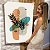 Quadro Decorativo Canvas Ramos de Folhas com Cores Azul, Bege e Laranja II Vertical - Imagem 7