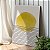 Quadro Decorativo Canvas Composição Abstrata de Esfera Irregular Amarela com Linhas Horizontais Vertical - Imagem 2
