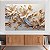Quadro Decorativo Canvas Floral Composição de Flores Brancas com Lindos Detalhes Dourado Horizontal - Imagem 2