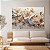 Quadro Decorativo Canvas Floral Composição de Flores Brancas com Lindos Detalhes Dourado Horizontal - Imagem 3