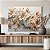 Quadro Decorativo Canvas Floral Composição de Flores Brancas com Lindos Detalhes Dourado Horizontal - Imagem 4