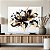 Quadro Decorativo Canvas Floral Pintura de Flor nas Cores Dourado e Preto Horizontal - Imagem 2