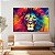 Quadro Decorativo Canvas Leão Em Estilo Aquarela Colorido Horizontal - Imagem 2