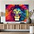 Quadro Decorativo Canvas Leão Em Estilo Aquarela Colorido Horizontal - Imagem 5