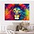 Quadro Decorativo Canvas Leão Em Estilo Aquarela Colorido Horizontal - Imagem 4