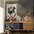 Quadro Decorativo Canvas Floral com Flor em Detalhes Cinza, Preto e Dourado I Vertical - Imagem 2