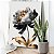 Quadro Decorativo Canvas Floral com Flor em Detalhes Cinza, Preto e Dourado I Vertical - Imagem 5