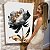 Quadro Decorativo Canvas Floral com Flor em Detalhes Cinza, Preto e Dourado I Vertical - Imagem 7