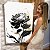 Quadro Decorativo Canvas Floral com Flor em Detalhes Cinza, Preto e Dourado II Vertical - Imagem 7