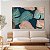 Quadro Decorativo Canvas Folhagens em Cores Verde e Rosê com Detalhes Dourados Horizontal - Imagem 3
