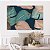 Quadro Decorativo Canvas Folhagens em Cores Verde e Rosê com Detalhes Dourados Horizontal - Imagem 5
