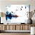 Quadro Decorativo Canvas Paisagem de Pintura de Pássaros Voando em Tons Escuros Horizontal - Imagem 5
