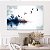 Quadro Decorativo Canvas Paisagem de Pintura de Pássaros Voando em Tons Escuros Horizontal - Imagem 4