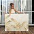Quadro Decorativo Canvas Folhagens de Coqueiro em Linhas Douradas Horizontal - Imagem 1