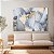 Quadro Decorativo Canvas Folhagens em Cores de Azul Royal com Detalhes em Dourado Horizontal - Imagem 2
