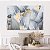 Quadro Decorativo Canvas Folhagens em Cores de Azul Royal com Detalhes em Dourado Horizontal - Imagem 4