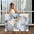 Quadro Decorativo Canvas Folhagens em Cores de Azul Royal com Detalhes em Dourado Horizontal - Imagem 1