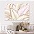 Quadro Decorativo Canvas Composição de Folhas Douradas e Rosê Minimalistas Horizontal - Imagem 5