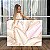 Quadro Decorativo Canvas Composição de Folhas Douradas e Rosê Minimalistas Horizontal - Imagem 1